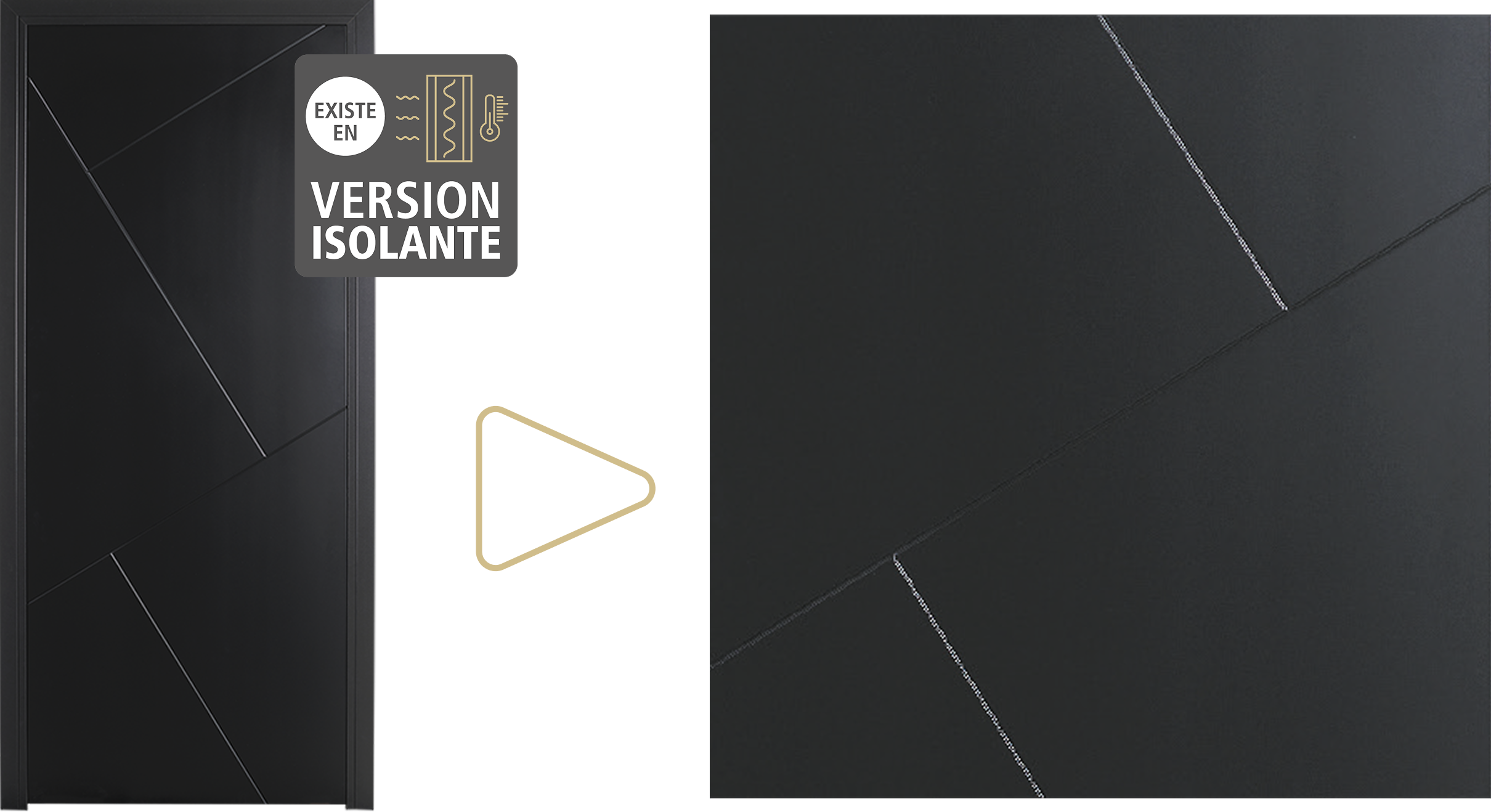 Porte Design laquée noir