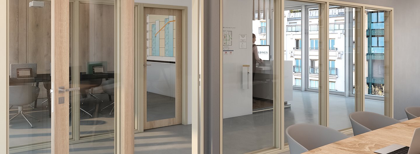 Les Blocs-portes Largement Vitrés de JELD-WEN… pour des espaces qui n’ont rien à cacher !